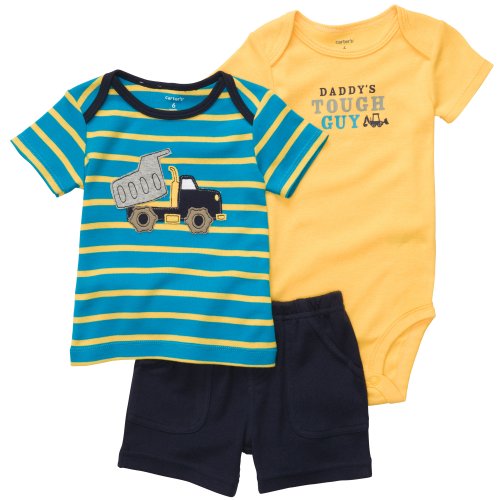 Carters Baby Boys' 3 Piece Truck ''Daddy's Tough Guy'' Shorts Set