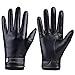 TECHSHARE Winter Women Gloves PU Leather Touchscreen Full Finger Warm Gloves Fleece Lining Gloves for Cycling Driving