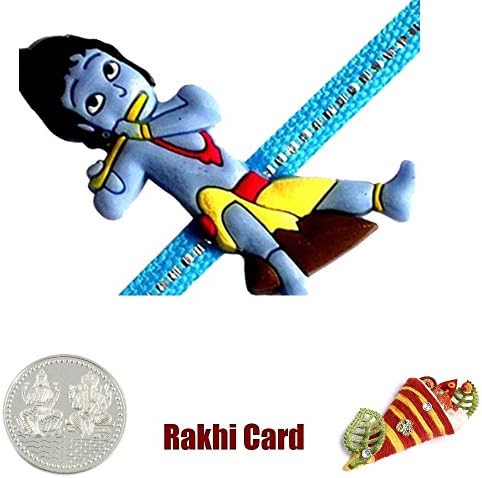 Kids Rakhi Set of 2 with Set of 12 Diamond Rudraksh Rakhi