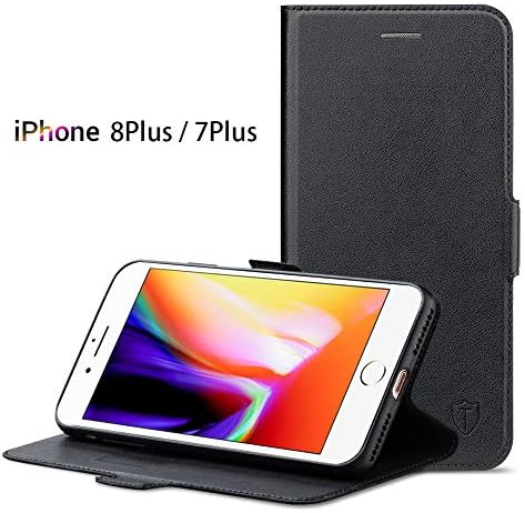 Aunote iPhone 8 Plus Plus Case Wallet, iPhone 7 Plus Case with Card Holder, Slim Flip Filio PU Leather iPhone 8 Plus Plus Phone Case, Full Protective Cover 7 Plus iPhone Case for Apple 5.5 inch Phone