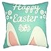 YOUR SMILE Easter Cotton Linen Square Decorative Throw Pillow Case Cushion Cover 18x18 Inch(44CM*44CM)