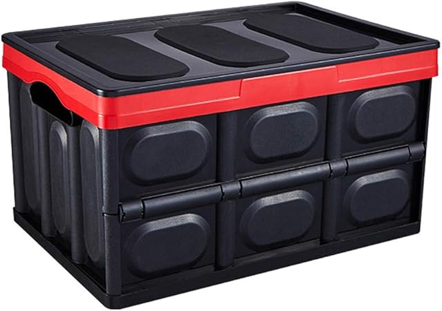 Almacenamiento Plástico Cesto Plegable Apilables Cajas Almacenaje Caja Plegable Lea Cesta Ordenación Portátil Organizador Del Coche Envase Multifuncional Plegable Para El,Negro,L: Amazon.es: Hogar