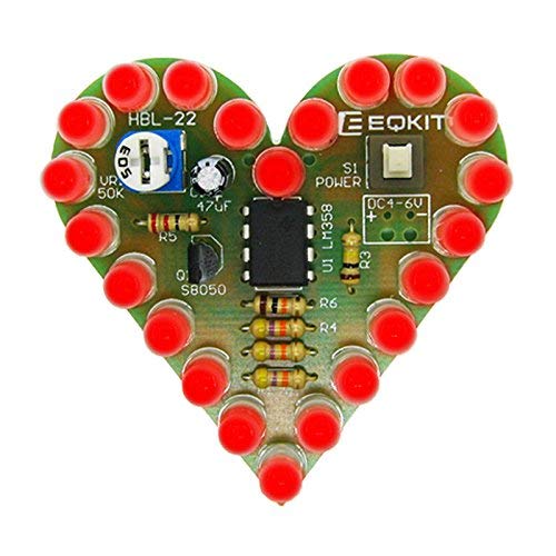 IS Icstation DIY Soldering Kit Heart Shaped Led Light Electronics Kits Soldering Practice (Pack of 4)
