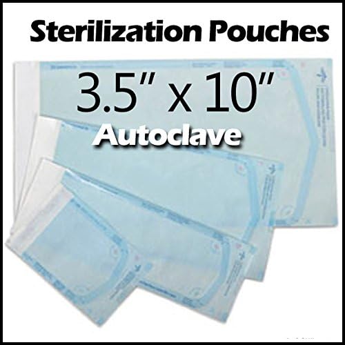 2 Boxes [400 Pcs.] 3.5" X 10" Self Seal Autoclave Sterilization Pouch - Professional Quality Sterilization Pouch Dental, Tattoo and Medical Lab Supplies (Size 3 1/2" X 10")