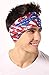 American US Flag Bandana Headband - Show Your American Pride - Perfect All Year & July 4th, Memorial Day, Veterans Day. Wear it when Celebrating, BBQing, Hiking, Camping, Fishing, Running, Biking. Lab Tested SPF 30