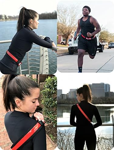 LED Reflective Belt + FREE Extension Belt - High Visibility Gear for Running, Cycling, Walking - Safer and Brighter than a Reflective Vest - Green, Red, and Blue Running Light