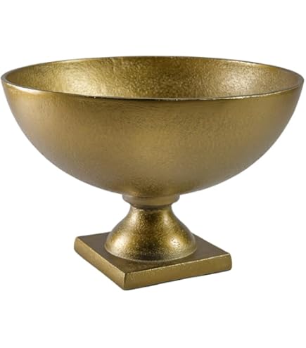Creative Co-op Set 3 Ciotole Decorative In Alluminio Pressofuso Colore Oro - Piccola, Media, Grande
