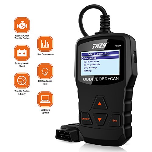 OBD Diagnostic Scanner THZY NI100 Universal Diagnostic scan tool Car Engine Fault Code Reader Battery Health Check scan tool for AUDI/VW/FORD/GM/CHRYSLER/BENZ/BMW/PORSCHE car, SUV, light duty vehicle