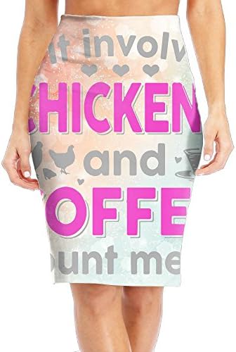 I Love Chickens and Coffee-3 New Female Above Knee Sexy High Waisted Slim Fit Short Pencil Skirt
