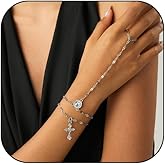 Gold Bracelet Hand Chain for Women Dainty Hand Chain Bracelets Link Chain Finger Adjustable Set
