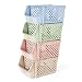 Titan Mall Stackable Storage Bins for Food, Snacks, Bottles, Toys, Toiletries, Plastic Storage Baskets Set of 4, 15x10x7 Inch/bin, Blue-Green-Pink-Khaki Color Shelf Baskets