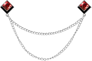 KILENER Gem Brooch Pins Hanging Chain Lapel Pin for Men Suits Shirt Collar Brooch Square Crystal Brooch Pin Rhinestone Lapel Pins for Men Tassel Chain Brooch Collar Pins Business Suit Shirt Accessories