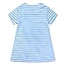 Ubeiyi Girls Dress Cotton White Blue Striped Dress