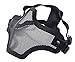 Coxeer Tactical Airsoft Mask Striker Steel Metal Mesh Lower Half Face Mask (Two Belt Black)