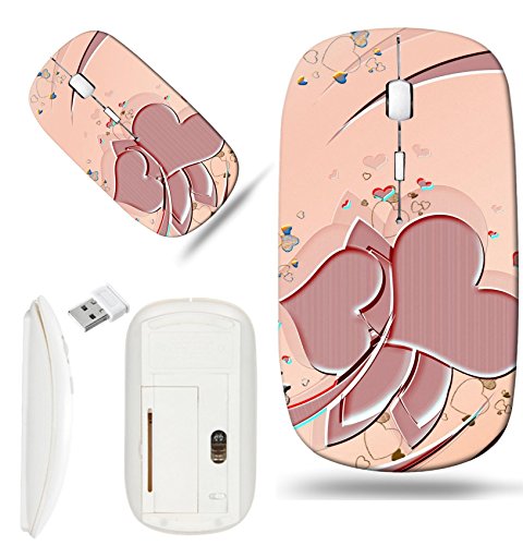 Luxlady Wireless Mouse White Base Travel 2.4G Wireless Mice with USB Receiver, 1000 DPI for notebook, pc, laptop, computer, mac design IMAGE ID 3933509 Abstract background valentine with heart