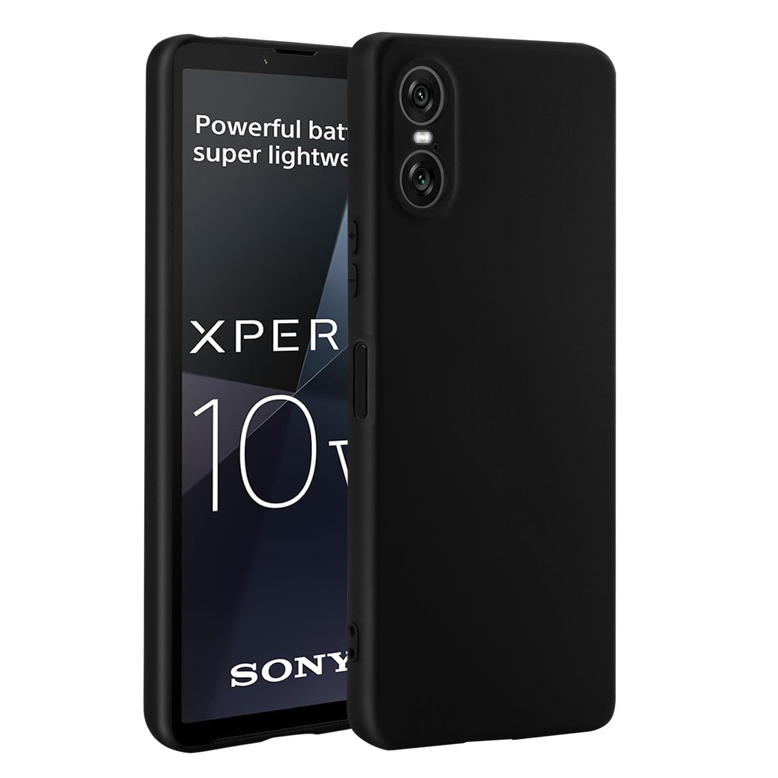 32nd Liquid Silicone Case Cover for Sony Xperia 10 VI (2024) With 2 X Tempered Glass Screen Protectors, Slim and Durable Protective Case - Black