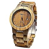 GBlife Bewell ZS - W086B Mens Wooden Watch Analog Quartz Lightweight Handmade Wood Wrist Watch (Verawood)