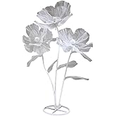 Giant Flowers for Decoration - 5.58 Ft Adjustable Waterproof 3D Silk Faux Large Flowers Decor for Birthday Party Garden Office Home Wedding Hotel Shop Window Display (White)