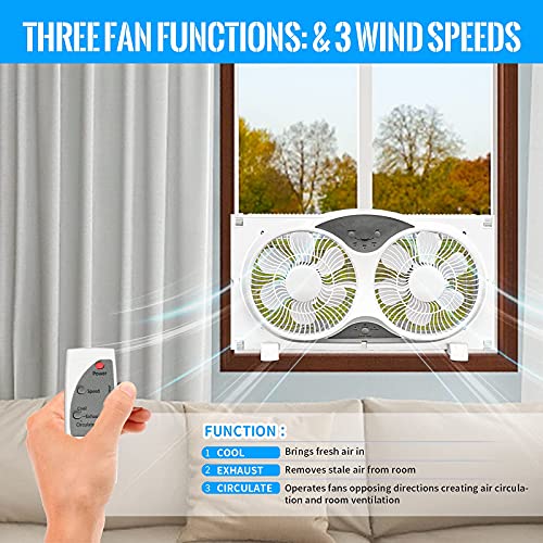 BEYOND BREEZE Premium 9" Twin Window Fan 3Speed Reversible Airflow