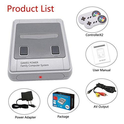 Yuegoo Family Classic Game Consoles, Childhood Retro Game Console Built-in 557 TV Video Games, with Dual Wireless Controllers. (White)