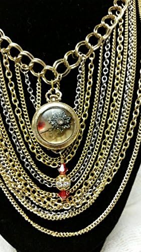 Goldtone Ladies Steampunk Pocket Watch for Time Traveling Multiple Chains