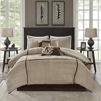 Amazon Com Madison Park Dallas Comforter Set Queen Taupe Home