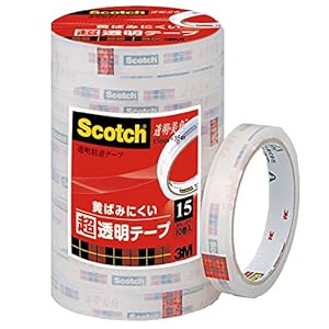 3M スコッチ 黄ばみにくい超透明テープ 15mm×35m 10巻 BK-15