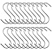 BEWISHOME S Shaped Hooks,20 PCS S Hooks for Hanging Clothes, S-Hooks Utility Hanging Hooks,S Shaped Silver Hooks Hangers for Kitchen Bathroom Bedroom Office, Chrome FYC02S