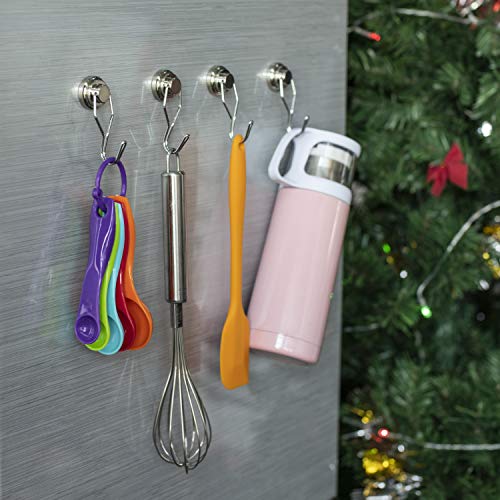Wofirm Swivel Swing Powerful Magnetic Hooks 55LBS, Strong Neodymium Magnetic Hook, Suitable for Refrigerators and Other Magnetic Surfaces, Pack of 6