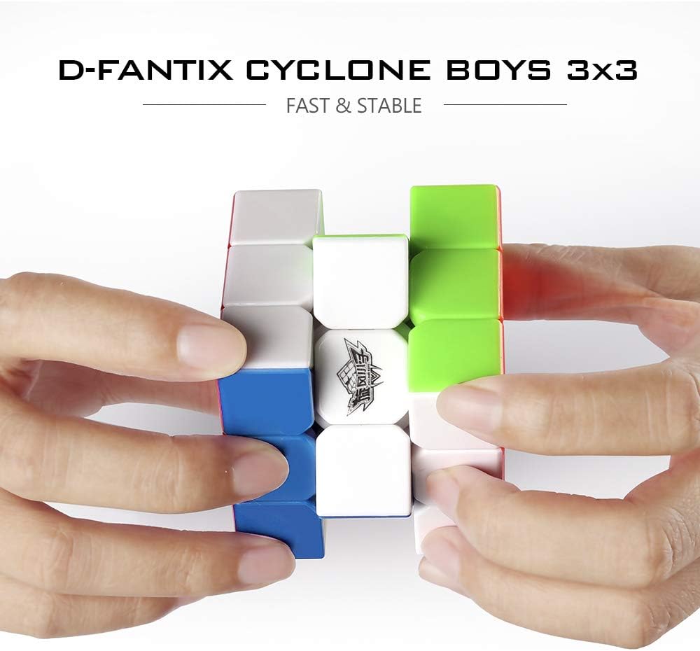 D-FantiX Cyclone Boys 3x3 Speed Cube Stickerless Magic Cube 3x3x3 Puzzles Toys (56mm): Toys & Games