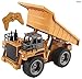 Memtes 6 Channel Full Functional Remote Control Dump Truck Construction Toy, Die-Cast Front, with Lights
