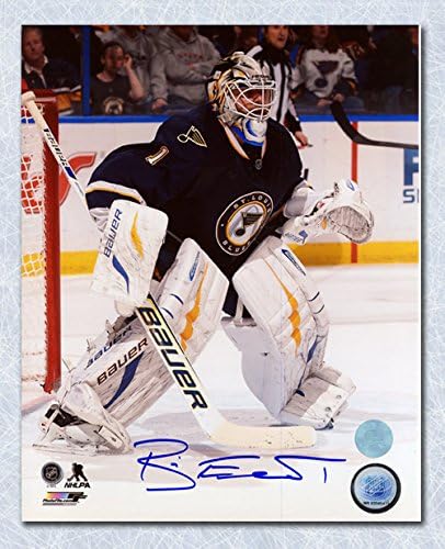 Brian Elliott St. Louis Blues Autographed Goalie Action 8x10 Photo