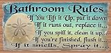 Bathroom Rules - Bathroom Decor - Bathroom Plaque - Bathroom Sign