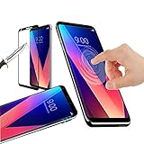LG V30 Screen Protector, Disxie Premium 3D Full Coverage Tempered Glass [9H Hardness] [Anti-Fingerprint] [High Responsivity] [Bubble Free] Screen Protector For LG V30
