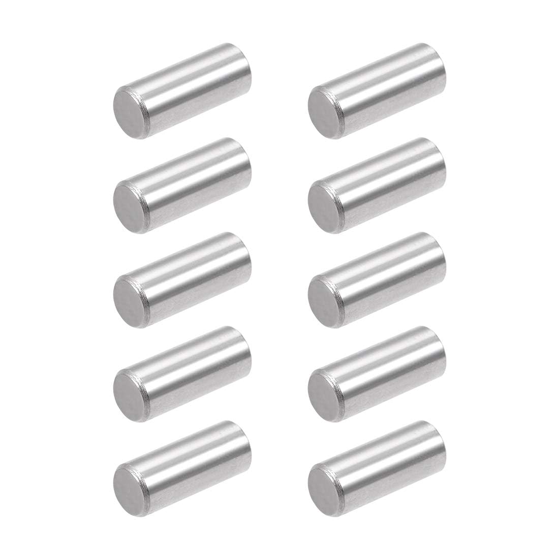 TOP-VIGOR 10Pcs 8mm x 20mm Dowel Pins Shelf Support Pegs, 304 Stainless Steel Cylindrical Shelf Support Pin Fasten Elements Silver Tone