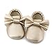 OOSAKU Infant Tolddler Baby Soft Sole PU Leathe Bowknots Shoes (6-12 Months, Gold)