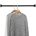 MyGift 33 Inch Matte Black Metal Corner Hanging Garment Rack, Heavy Duty Clothing Bar