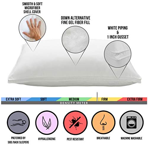 Down Supply OVERSTUFFED MED/FIRM Luxury DownAlternative Pillows 2Pack