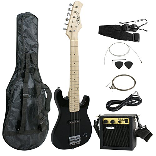 ZENY 30 inch Kids Electric Guitar with 5w Amp, Gig Bag, Strap, Cable, Strings and Picks Guitar Combo Accessory Kit (Black)