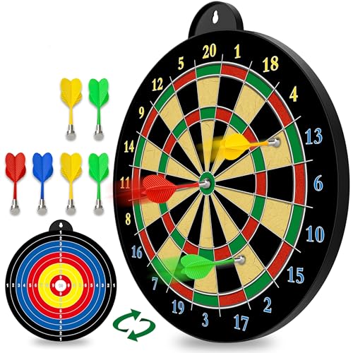 Magnetic Dart Boards, 6pcs Magnetic Darts, Excellent Indoor Game and Party Games, Gifts from 5 to 12 Years Old Boy Kids, Easy Hanging Classic Dart Board Toys Indoor Outdoors Party Games