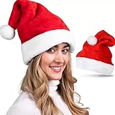 Christmas Hat adult universal thick Christmas hat red velvet suitable for decorating New Year's holiday parties