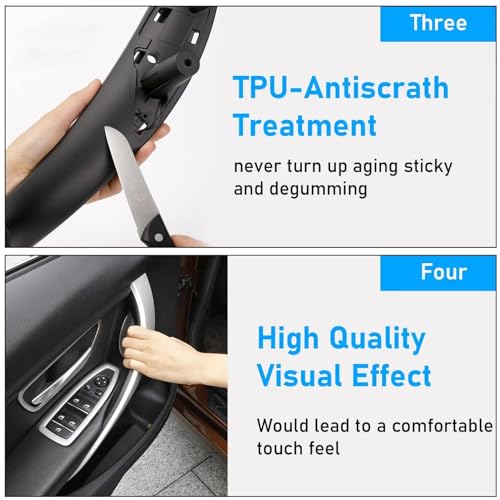 Sucxyor 2pcs Compatible with BMW 3 Series F30 F31 F34 F80 Interior Door Handle Left + Right Door Handle for 4 Series F32 F33 F36 F82 F83 (Black)
