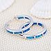 Bamos Jewelry 19 MM Artificial Blue Opal White Gold Christmas Best Friend Party Girls and Womens Hoop Stud Earrings
