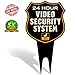Signs Authority Warning 24 Hour Video Surveillance Sign - No Trespassing Outdoor Signage - Heavy Duty Ground Stakes, Reflective Aluminum Panels - Alert System for Homes, Business, Private Property