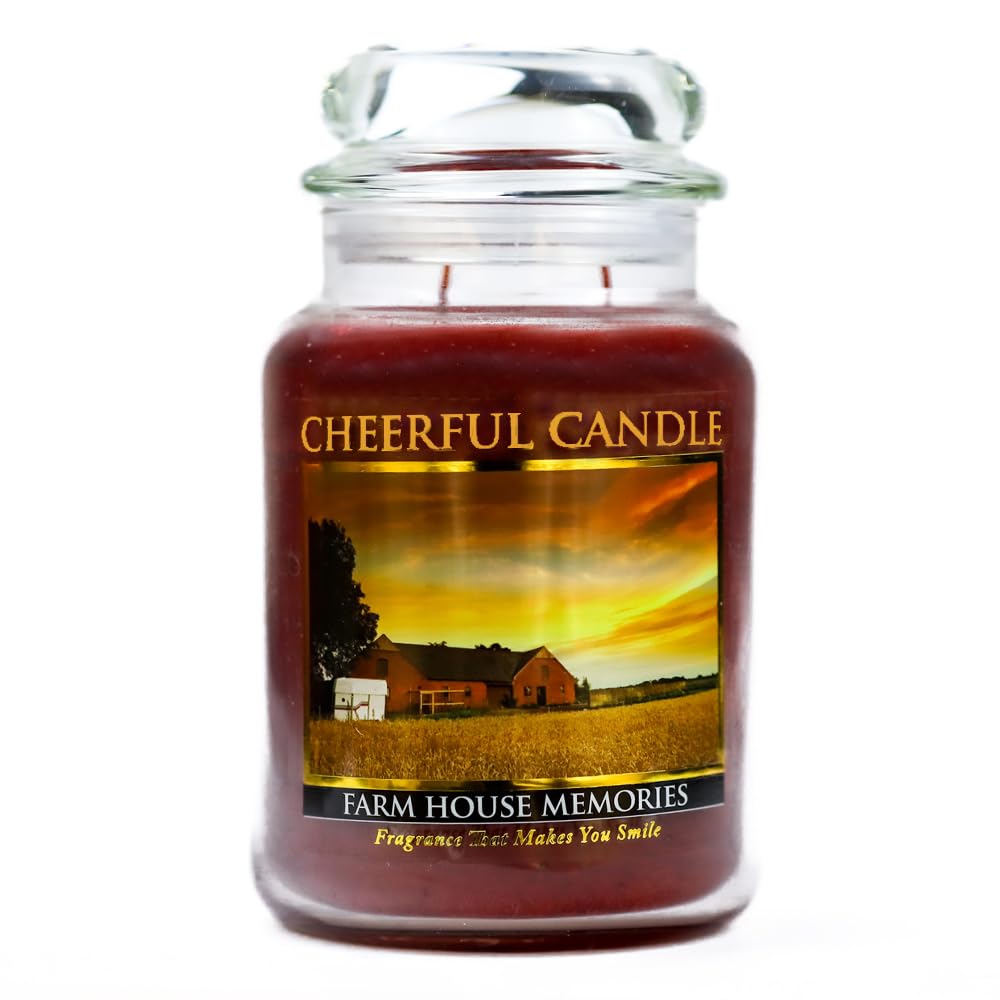 A Cheerful Giver - Farm House Memories - 24 oz Scented Candle Jar - Cheerful Candle -135 Hours of Burn Time, Candles Gifts for Women