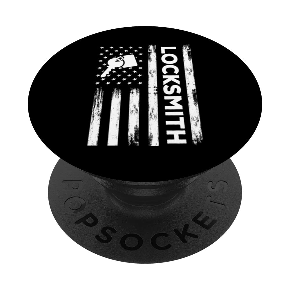American Locksmith USA Flag Locksmithing PopSockets Swappable PopGrip
