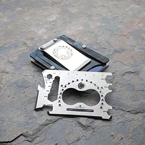Steel Patriot Law Enforcement Edition. Minimalist Kryptek Neptune Kydex Tactical Wallet With Stainless Steel Front Plate. Multi tool and money clip. - Thumbnail 5