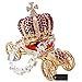 Matashi Hand Painted Trinket Box Gift for Thanksgiving, Christmas, New Year, Hand-Painted Jewelry Holder with Elegant Crystals, Collectible Figurine (Crown Carriage with Red Crystals)