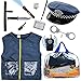 Next Milestones Kids Police Costume Toy 10 Pcs with Police Officer Hat, Handcuff, Vest, Walkie Talkie, Flashlight, Baton - Kids Police Halloween Costume Dress Up for Boys and Girls