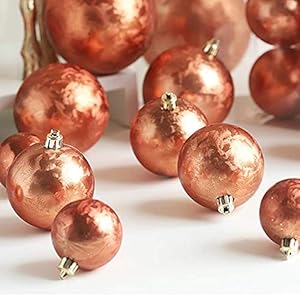 Kerstballen Ornamenten Set 12/15cm Kristallisatie Gezicht Plastic Onbreekbare Kerstballen Decoratie, Kerstboom Hangers Geschenken (Kleur: Brons, Maat: 120mm 4PCS)